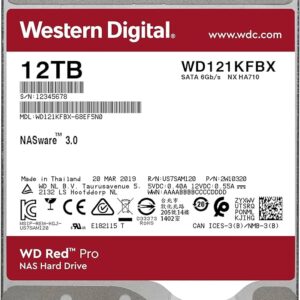 DISCO DURO INTERNO 12TB RED PRO NAS 7200RPM 256MB 3.5" SATA WESTERN DIGITAL